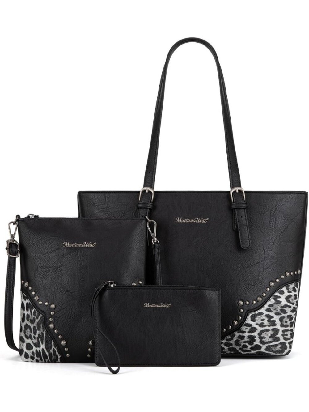Stylish Leopard Print Tote Bag & Wallet Set | Chic Crossbody Satchel Handbags